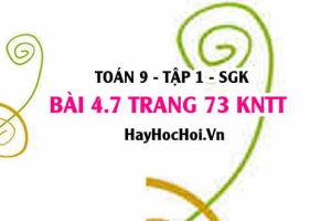 Bài 4.7 trang 73 Toán 9 tập 1 Kết nối tri thức